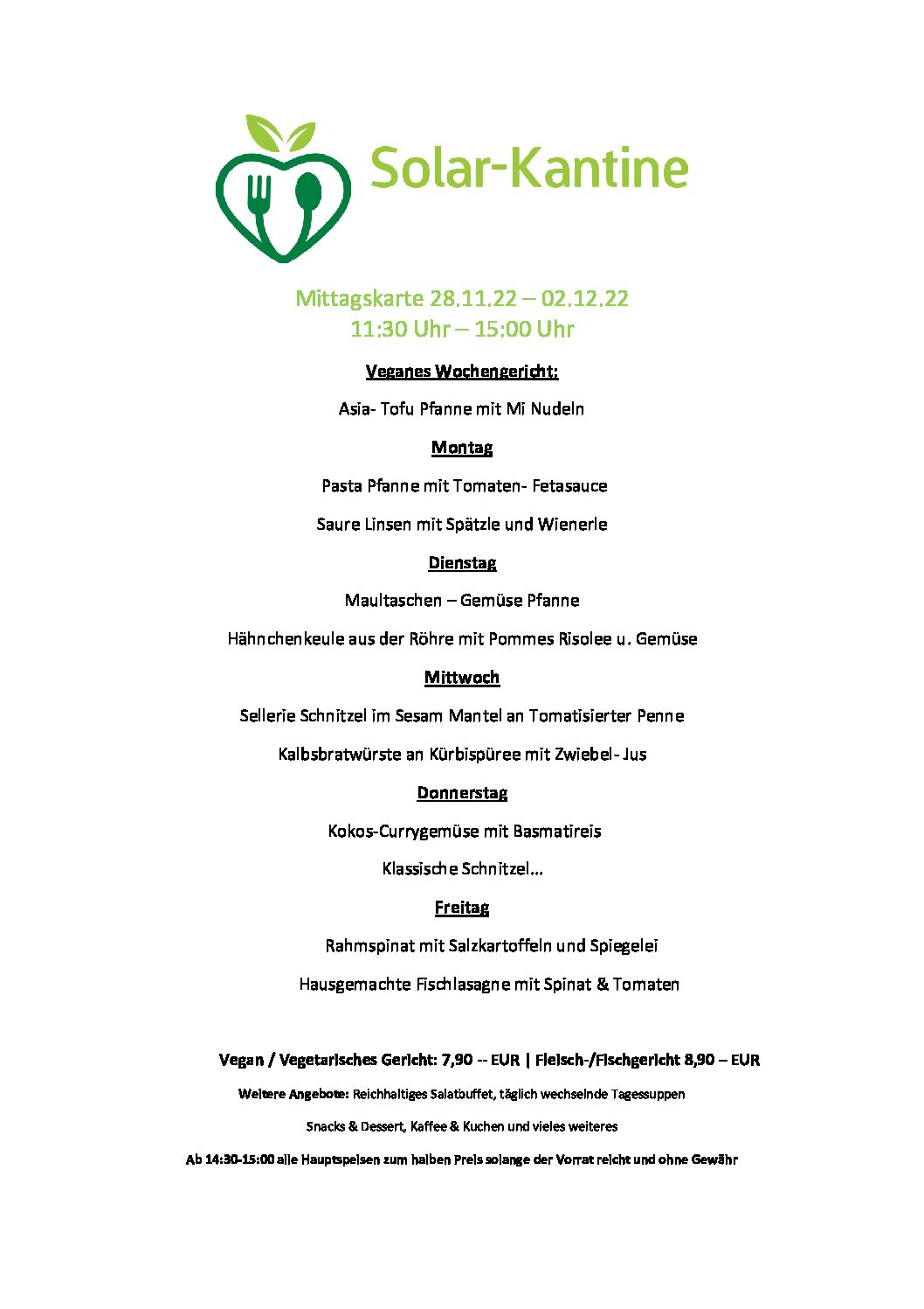 mittagskarte 28.11- 02.12.2022
